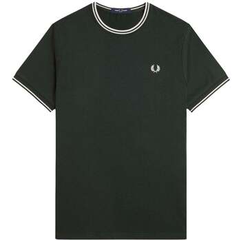 Fred Perry T-shirt Korte Mouw  Twin Tipped T-Shirt Night Green/Snow White