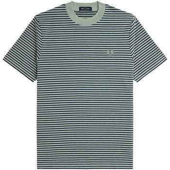 Fred Perry T-shirt Korte Mouw  Fine Stripe Heavyweight T-Shirt Bay Leaf