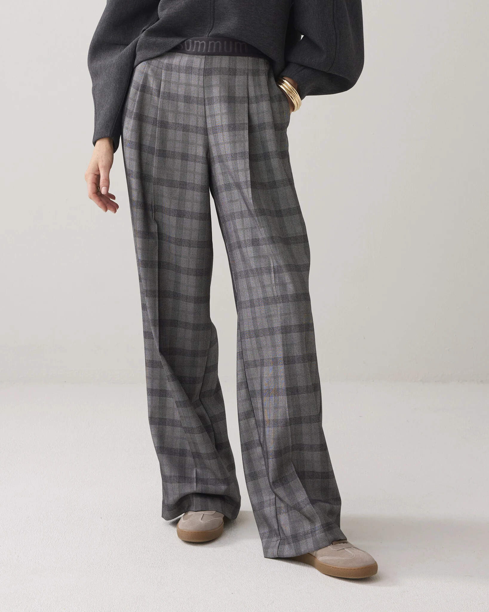 Summum 4s2837-12278 990 trousers check black