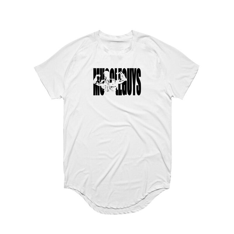 Muscleguys Zomer T-shirt Bodybuilding Sneldrogend T-shirt Heren Show Body Fitness Korte mouwen Training Ademend en Comfortabel Sport XXL wit