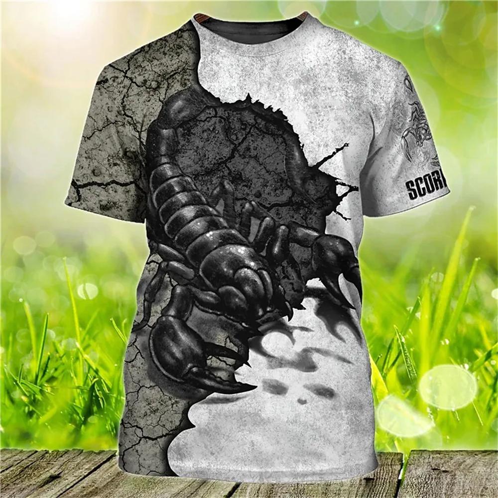 ETST WENDY 005 Vintage Animal T-shirt Voor Heren Tijger/Schorpioen Print Tops Tees 3D Casual Heren T-shirt Oversized Herenkleding Ropa Para Hombre 4XL
