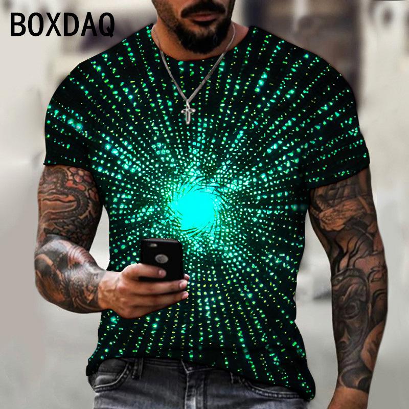 ETST WENDY 05 3D Psychedelische Grafische Print T-shirt Grote Maat Heren Korte Mouw Casual Tops Visueel Feest Abstracte Creativiteit Kunst Print T-shirt S