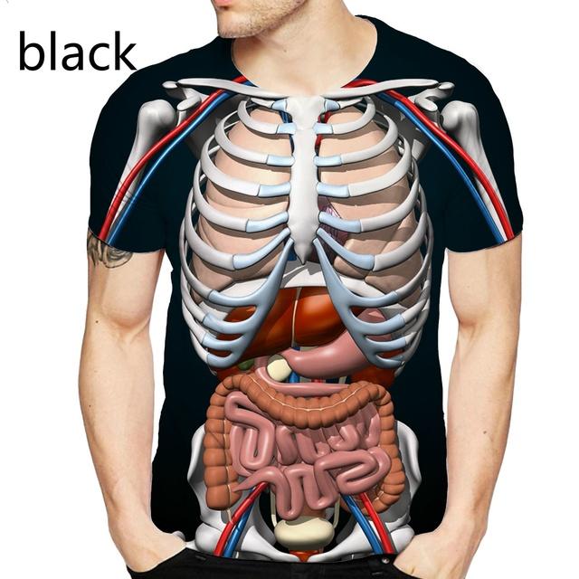 Factory Outlet Clothing Educatief Augmented Reality T-shirt voor Anatomie 3D Gedrukt Ronde Hals Korte Mouwen T-Shirt Anime Grappig Halloween Mannen T-shirt XL zwart
