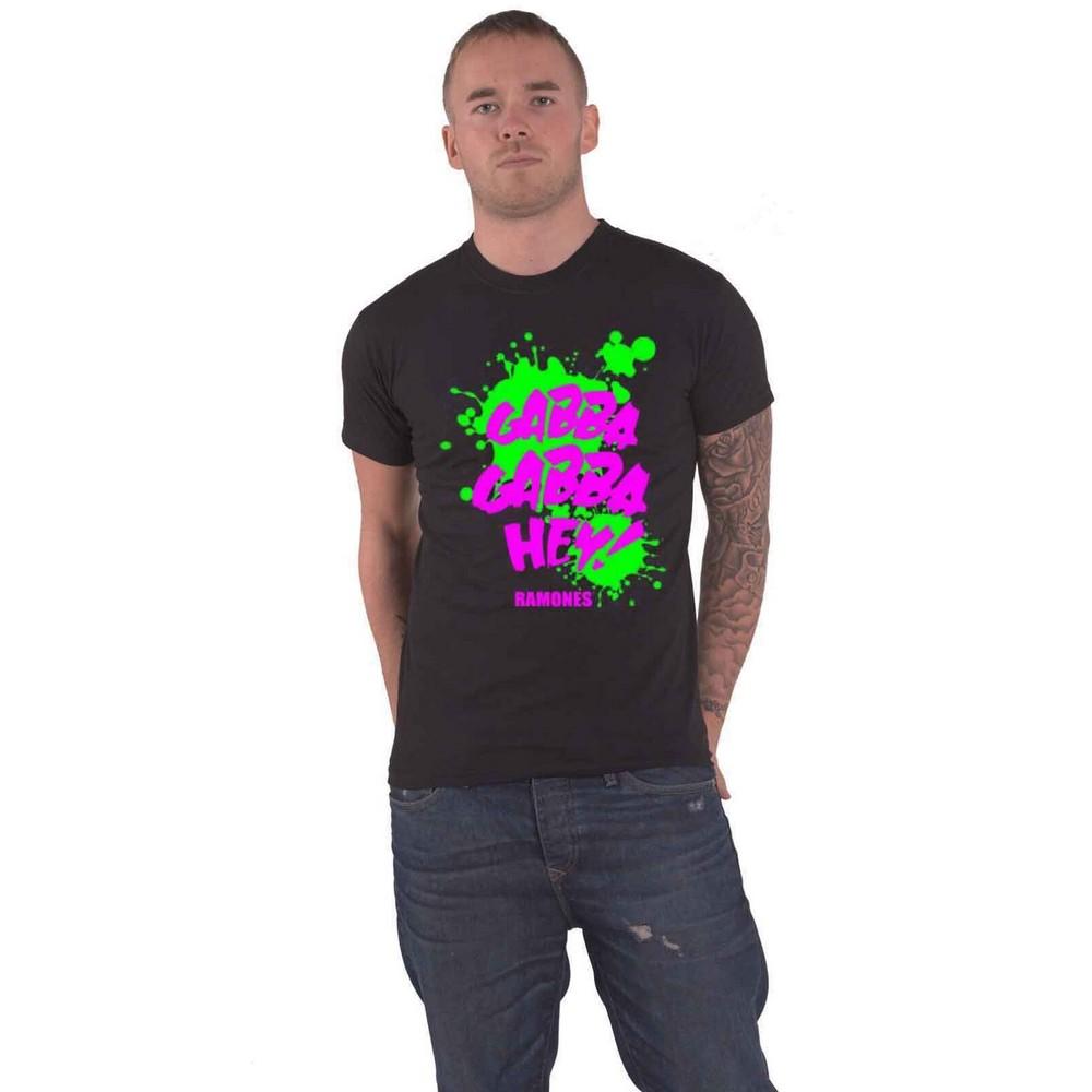 Ramones Unisex volwassen Gabba Gabba Hey T-shirt S zwart