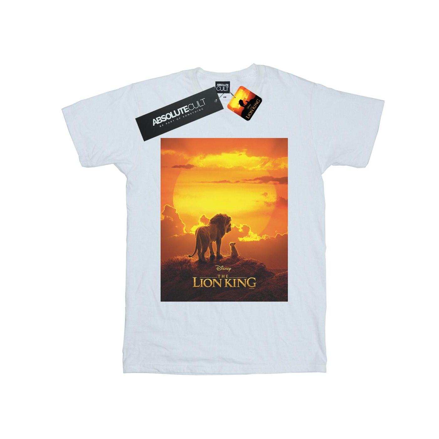 Disney Heren The Lion King Movie Sunset Poster T-shirt L wit