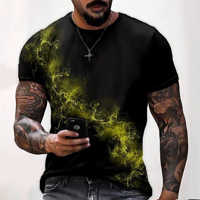 Bobby 2 Natuurlijk landschap bedrukt T-shirt Mode heren T-shirt met ronde hals, casual Aurora-patroon, knappe sneldrogende heren-T-shirts XL