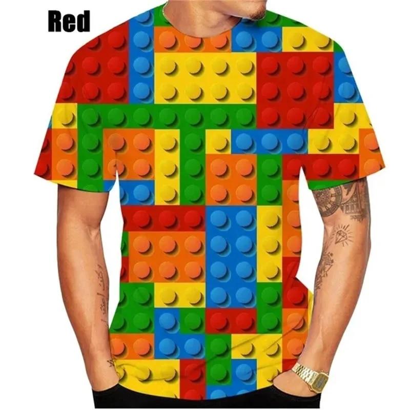 ETST WENDY 3D-print bouwstenen grafische T-shirts voor mannen vrouwen korte mouwen ronde hals tee tops streetwear heren grappige t-shirt XL