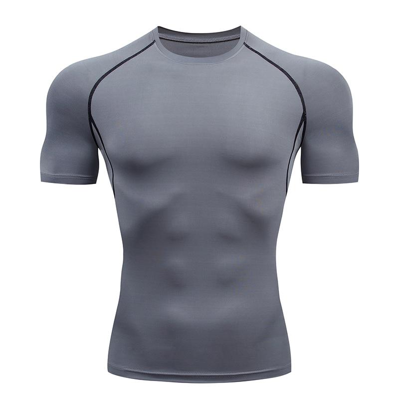 Jun Lin NO.1 Mannen Running Compressie T-shirt Korte Mouw Sport Tees Gym Fitness Sweatshirt Mannelijke Jogging Trainingspak Atletische Shirt Tops L