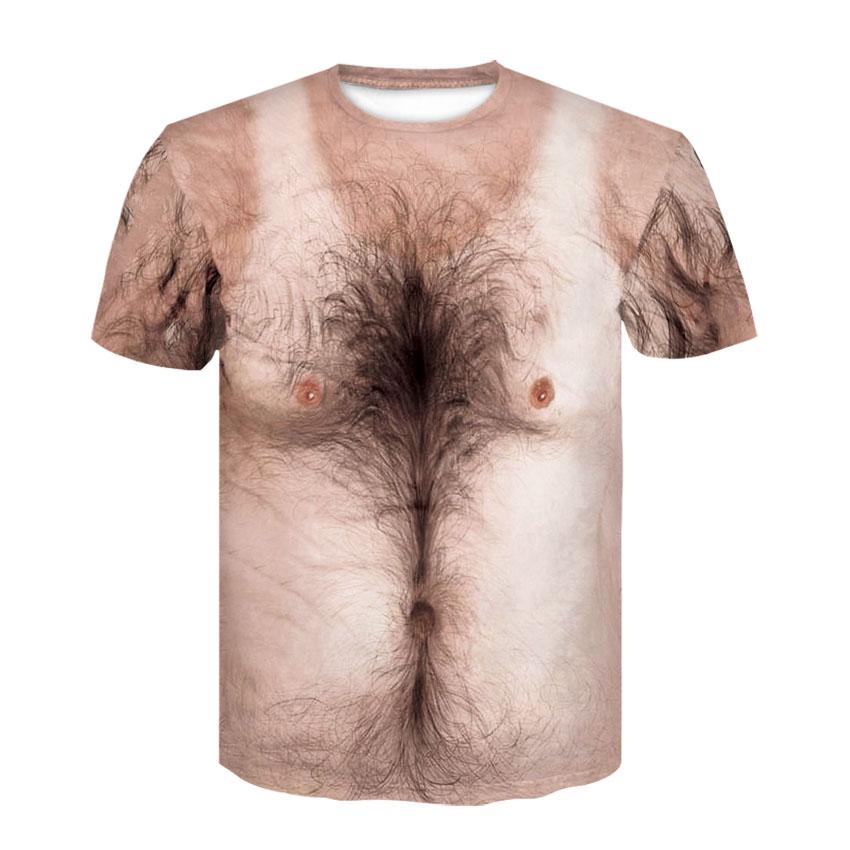 Chengyu Muscle Body 3D Print T-shirt Heren Zomer T-shirt Kleding Mode Straat Tees Grappig Vleespatroon Korte Mouw Trendy Tops L
