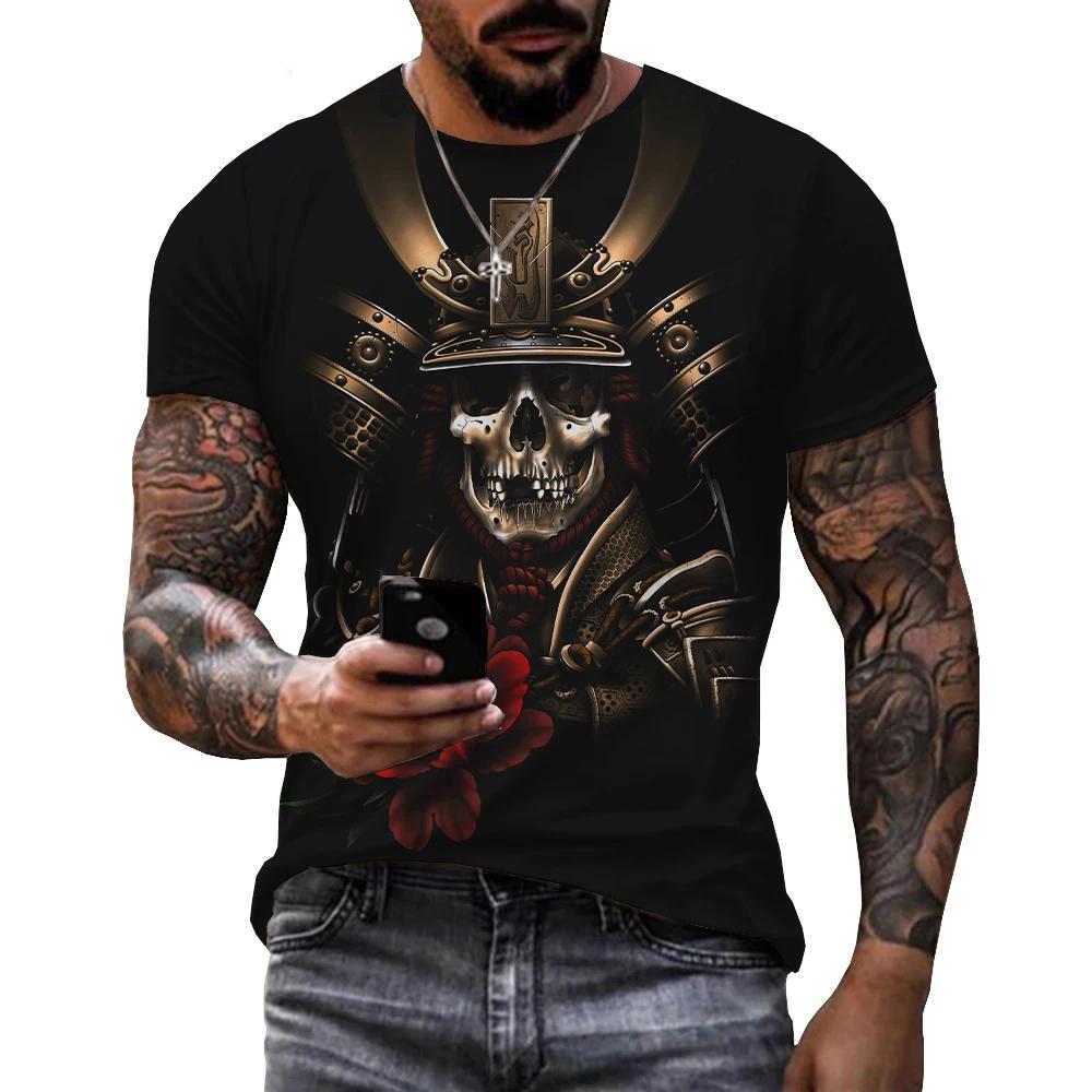 Chengyu Japanse Samurai 3D Geprint T-shirt Warriors Bushido Streetwear O-Neck Oversized T-shirt Korte Mouw Heren Mode Casual T-shirts S