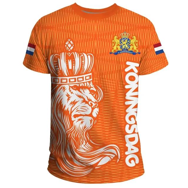 Xuhaijian02 Nederland Heren T-shirt Nederlands Nationaal Embleem Vlag 3D Print Unisex Mode O-hals Top Oversized Losse Hip Hop Korte Mouw L