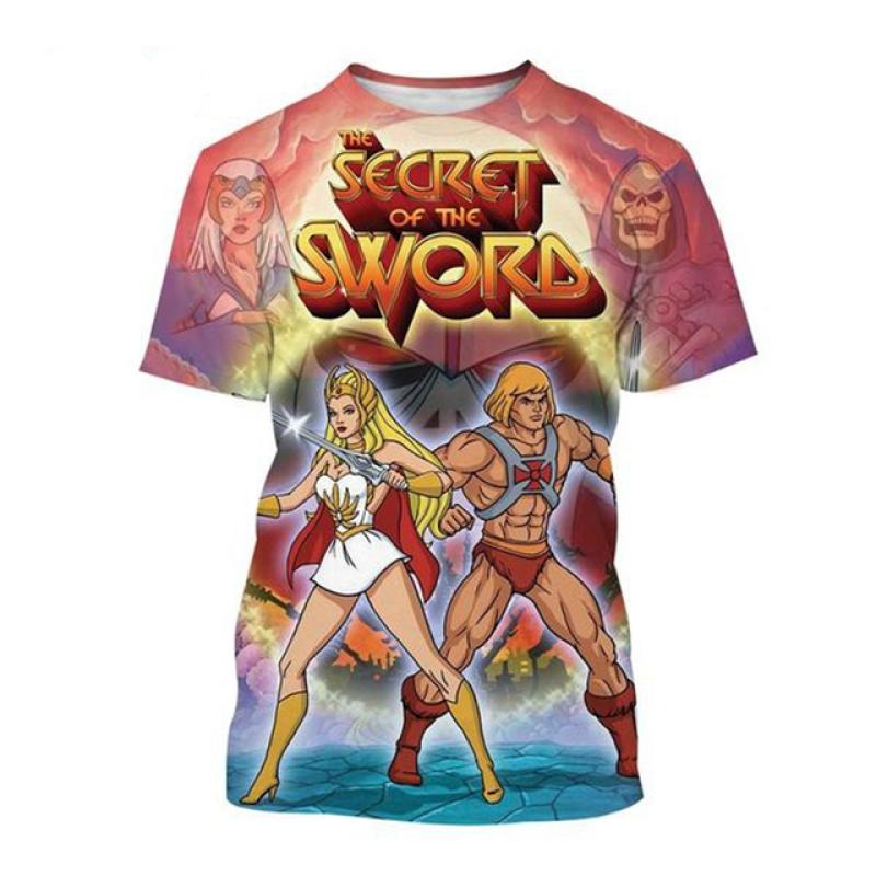 ETST 03 Nieuwe mode Cartoon Anime He-Man Masters Of The Universe 3D-printen Heren T-shirt Persoonlijkheid Hiphop Casual Unisex T-shirt S