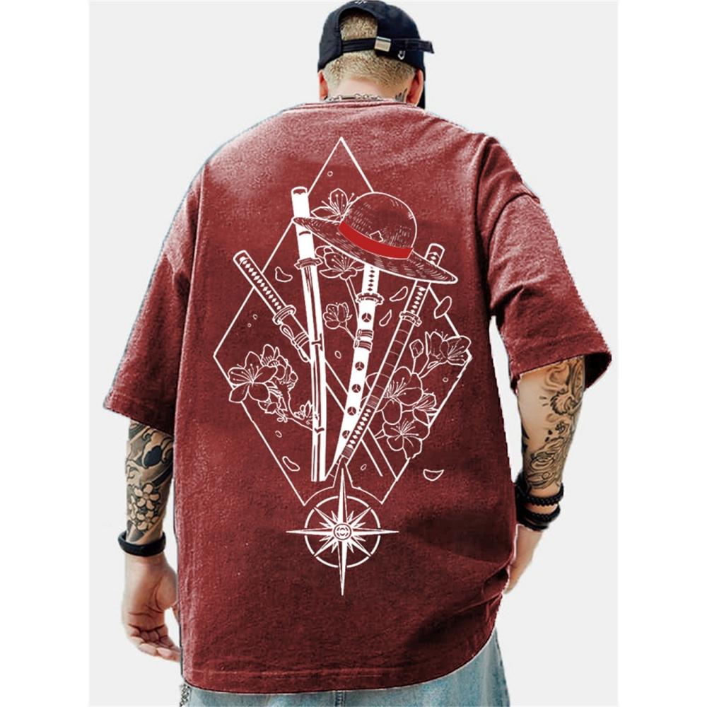 Xr 01 Zomer Anime High Street Oversize T-shirt 3d Print Heren T-shirt Hip Pop Korte Mouw Retro Street T-shirt Voor Heren L