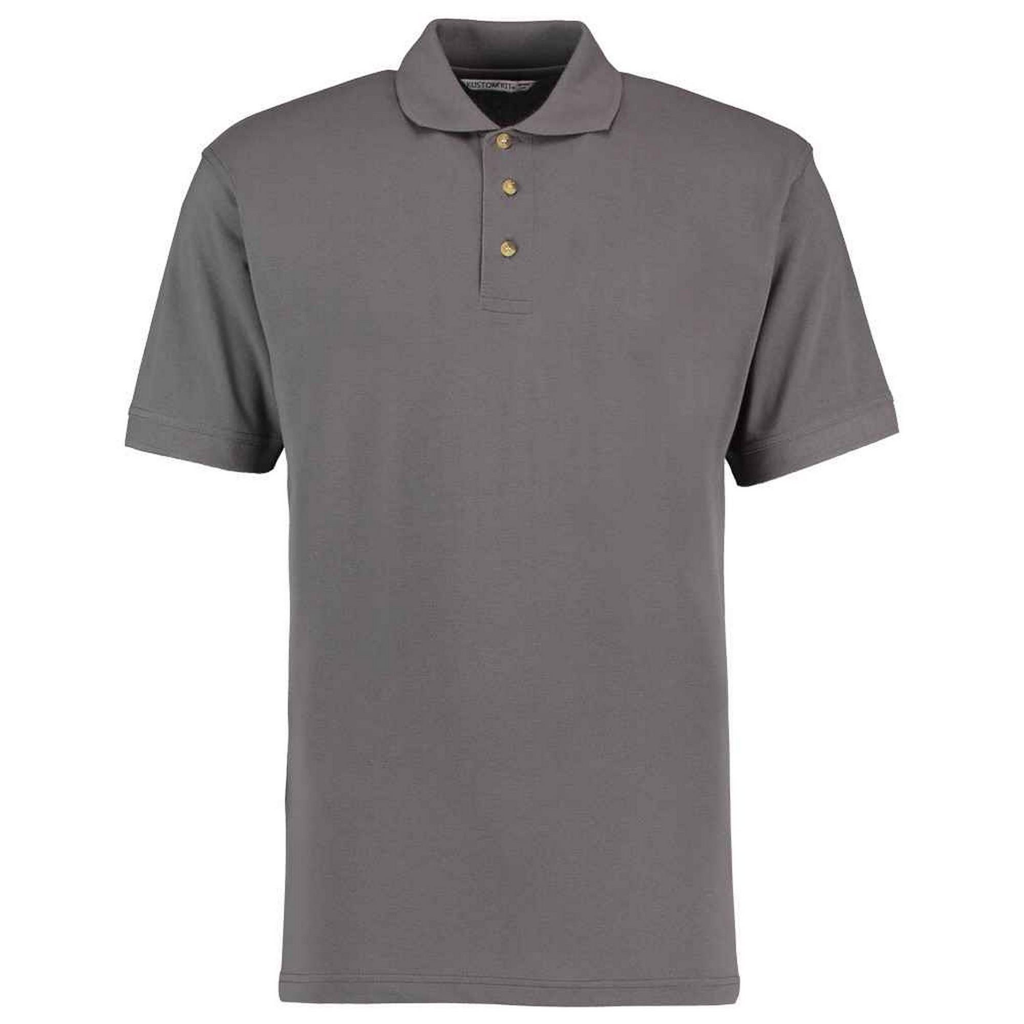 Kustom Kit Heren werkkleding gemêleerd poloshirt XS houtskool