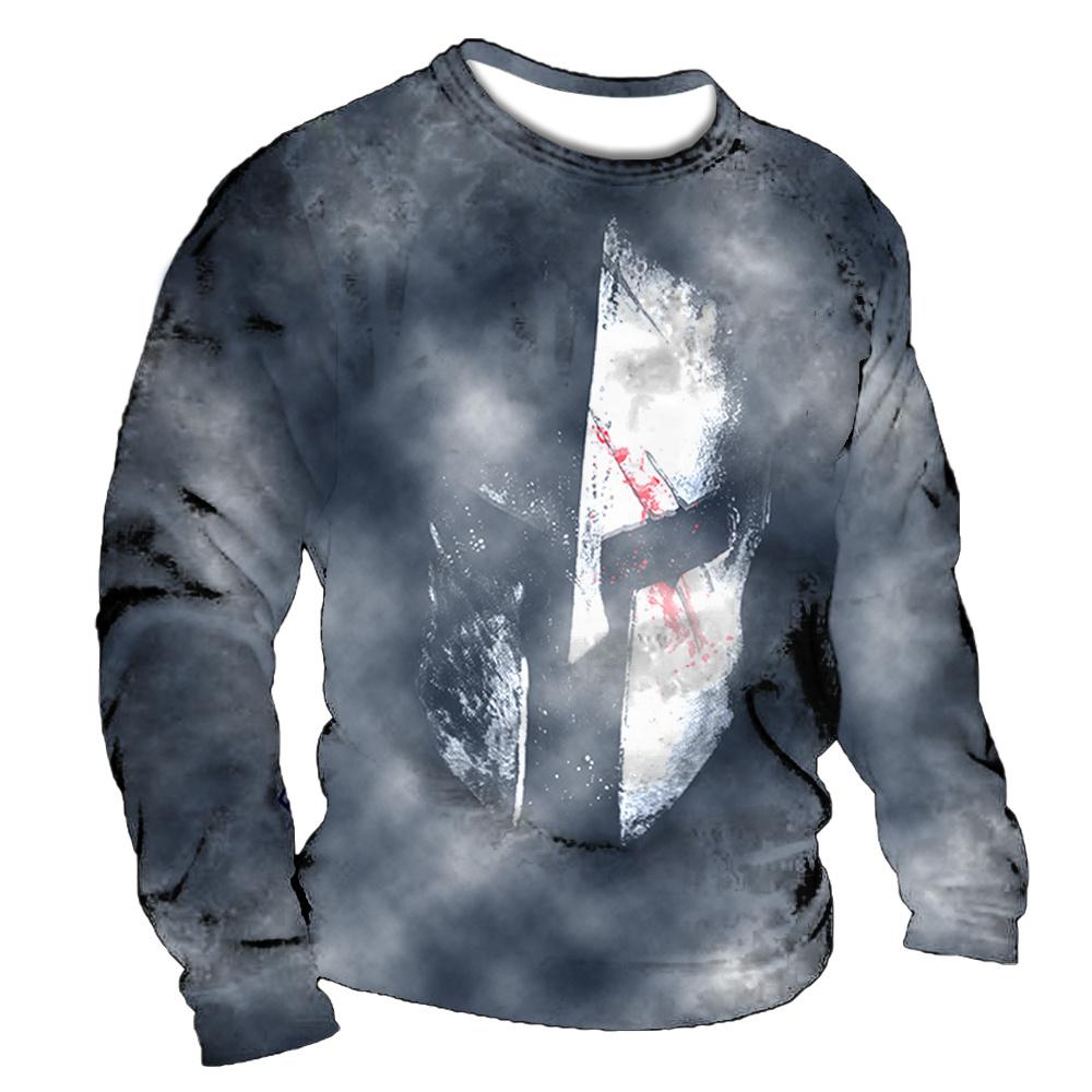 Bobby3 Vintage T-shirts Heren Katoenen T-shirt met lange mouwen Crusader Knight Grafische tops 5xl 3d print T-shirt Casual O-hals Oversized kleding 3XL