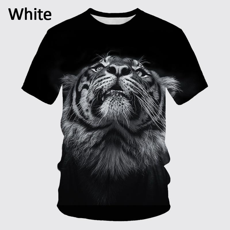 ETST 05 Zomer Nieuw 3D T-shirt Dier Tijger/luipaard/leeuw Hiphop Rock Persoonlijkheid Creatief Ronde Hals Korte Mouw 6XL