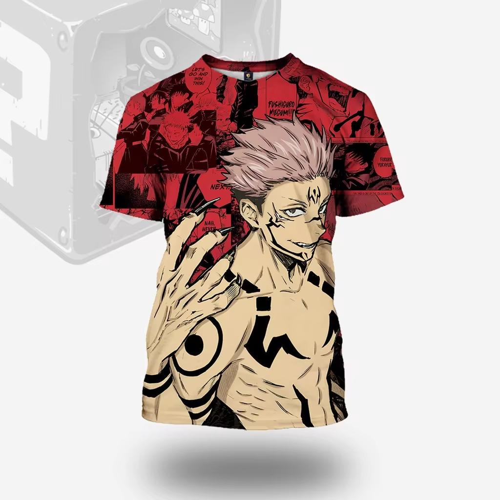 Men look 3D Clothes 2024 Zomer 3D Alle Kunst Anime Sukuna Goju Itadori Jujutsu Kaisen Personage Volwassen T-shirt Street Casual Top XS
