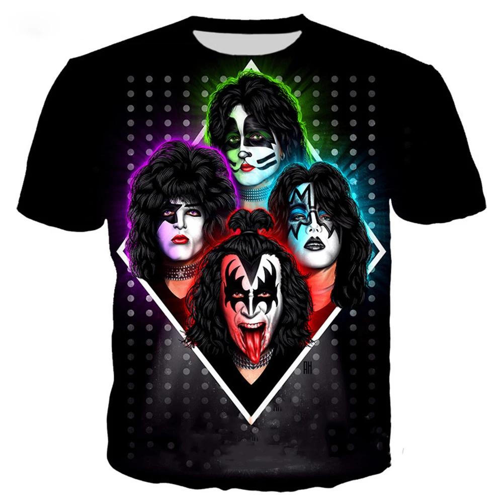 Bobby 2 Zomer nieuw-Rock Kiss Band T-shirt Heren 3D Print Klassieke Korte Mouw Straat Koppel Top Oversized Vrijetijdscomfort T-shirt XXL