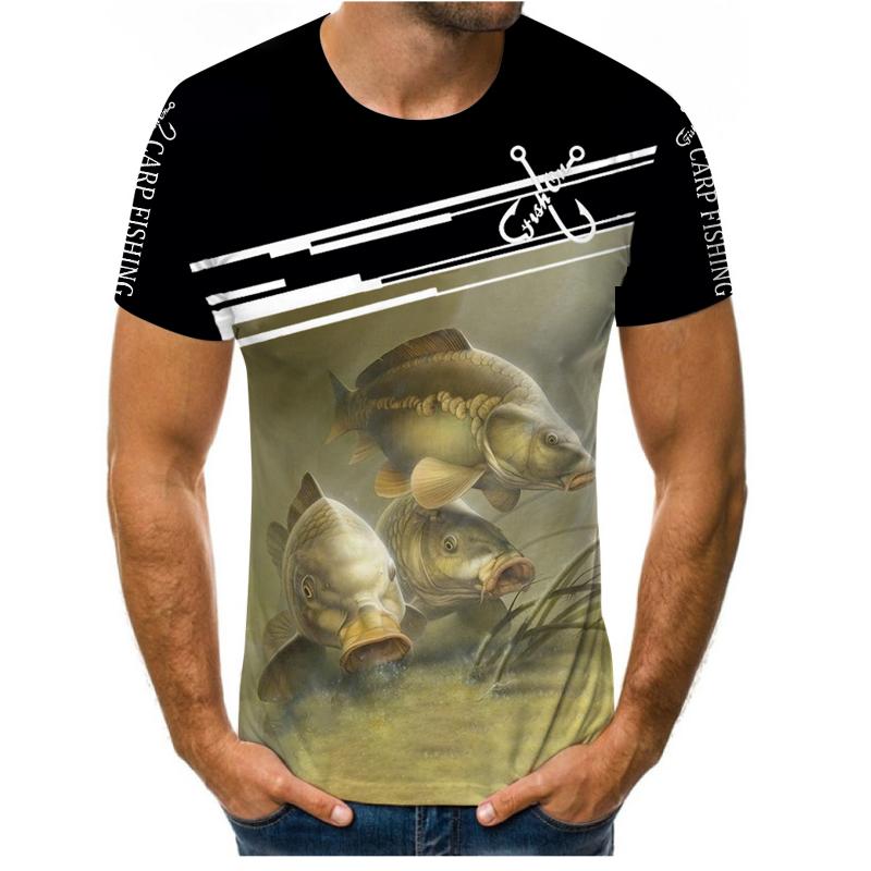 ETST 07 Prachtig karpervissen 3D All Over Print heren t-shirt Harajuku Fashion Korte mouw shirt zomer streetwear Unisex t-shirt 6XL