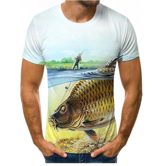 ETST 07 Prachtig karpervissen 3D All Over Print heren t-shirt Harajuku Fashion Korte mouw shirt zomer streetwear Unisex t-shirt 2XL