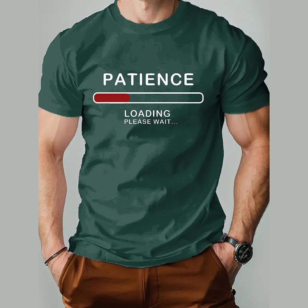 Chaokebang Grappig 3D-letterprint T-shirt voor heren, modieuze eenvoud, korte mouwen, casual O-hals, oversized T-shirt, ademende T-shirts M