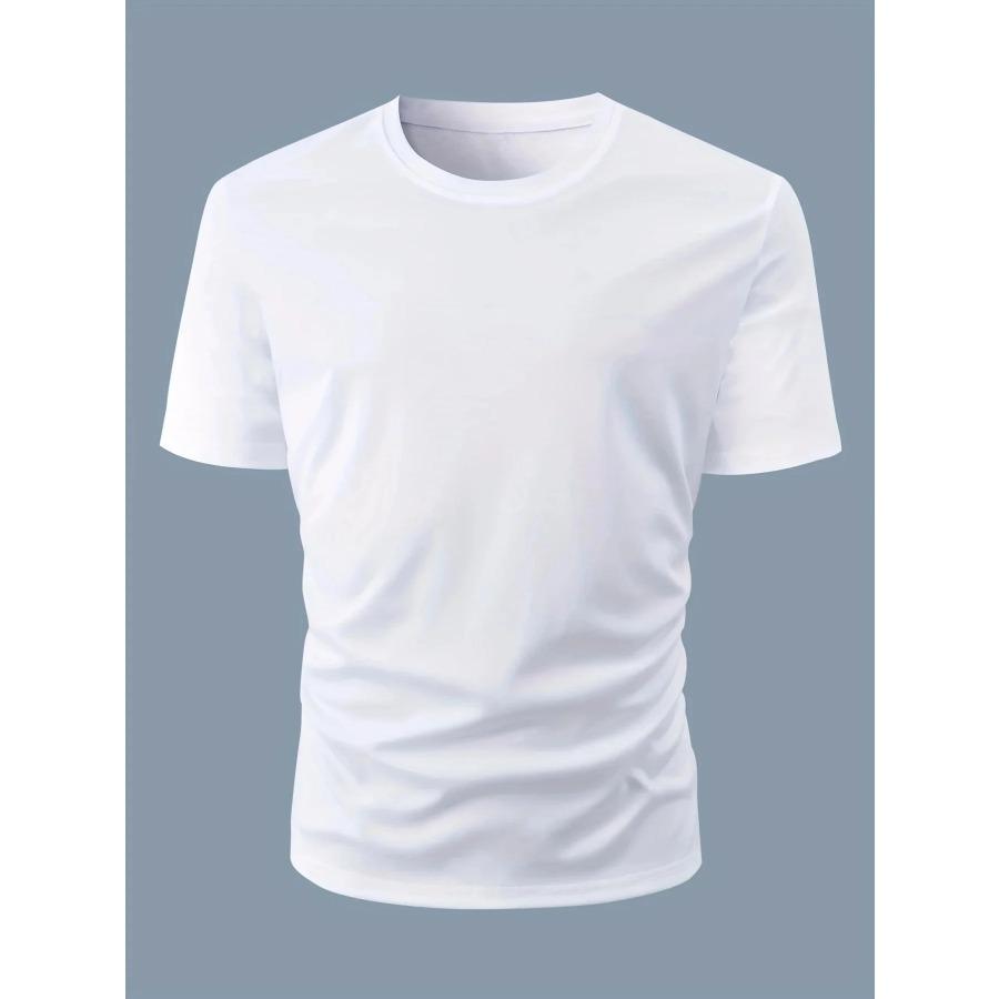 ForYourBeauty Heren zomer casual losse maat 100% katoen letterprint ronde hals korte mouwen T-shirt top L