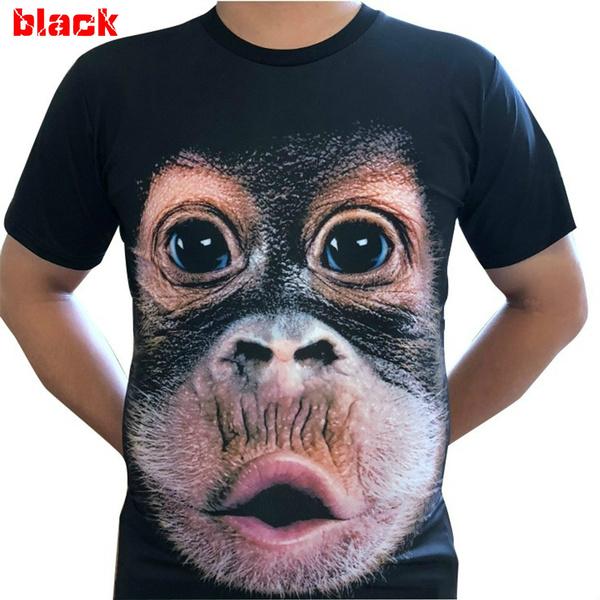 ForYourBeauty Men's Fashion Casual 3D Printed Spoof Gorilla Funny Monkey T - Shirt Cool Short Sleeve Shirts M