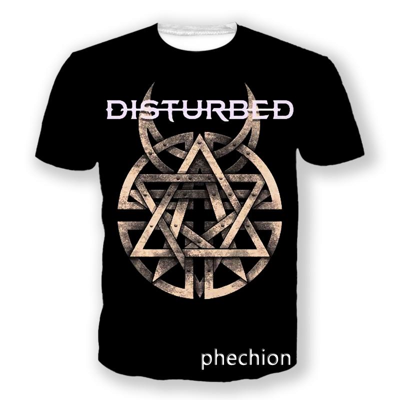 ETST 011 phechion Men/Women Disturbed Rock Band 3D Printed Short Sleeve T-Shirt Casual T Shirt Sport Hip Hop Summer Tops L35 M