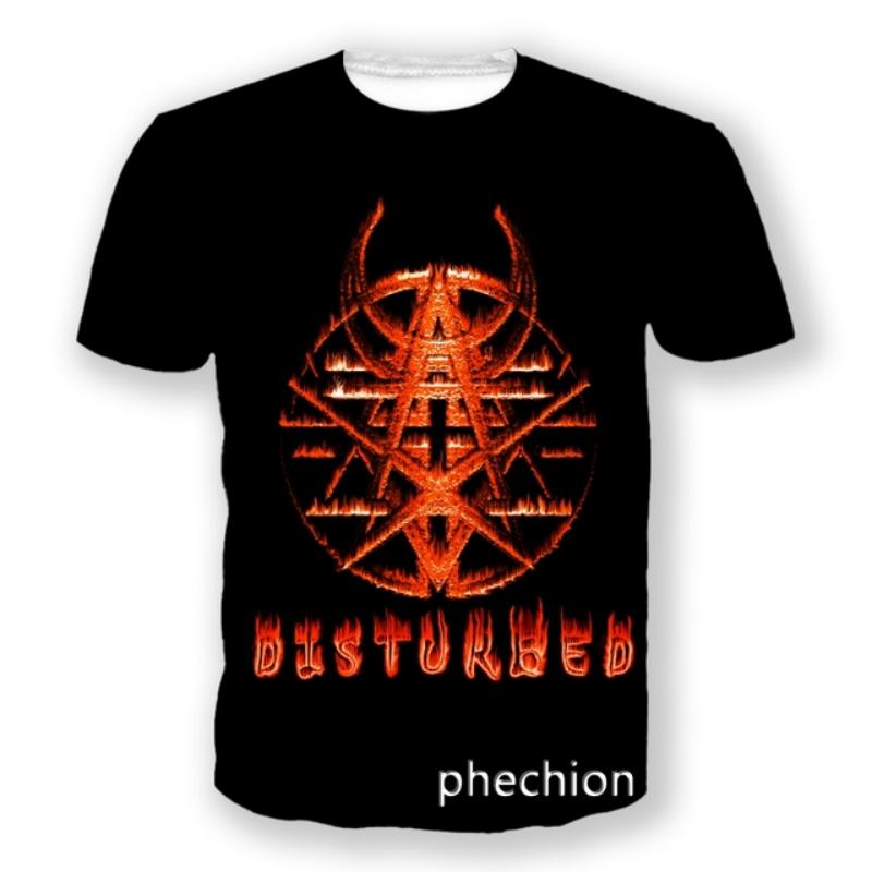 ETST 011 phechion Men/Women Disturbed Rock Band 3D Printed Short Sleeve T-Shirt Casual T Shirt Sport Hip Hop Summer Tops L35 5XL
