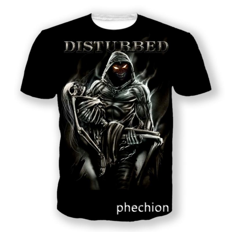 ETST 011 phechion Men/Women Disturbed Rock Band 3D Printed Short Sleeve T-Shirt Casual T Shirt Sport Hip Hop Summer Tops L35 6XL