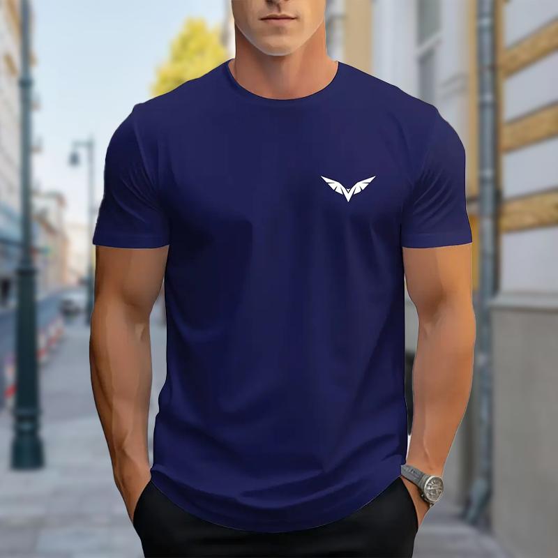 Happy Show Nieuw Zomer Heren Mode T-shirt Persoonlijkheid Veelzijdig Bedrukt Heren T-shirt Top XL marineblauwe kleur