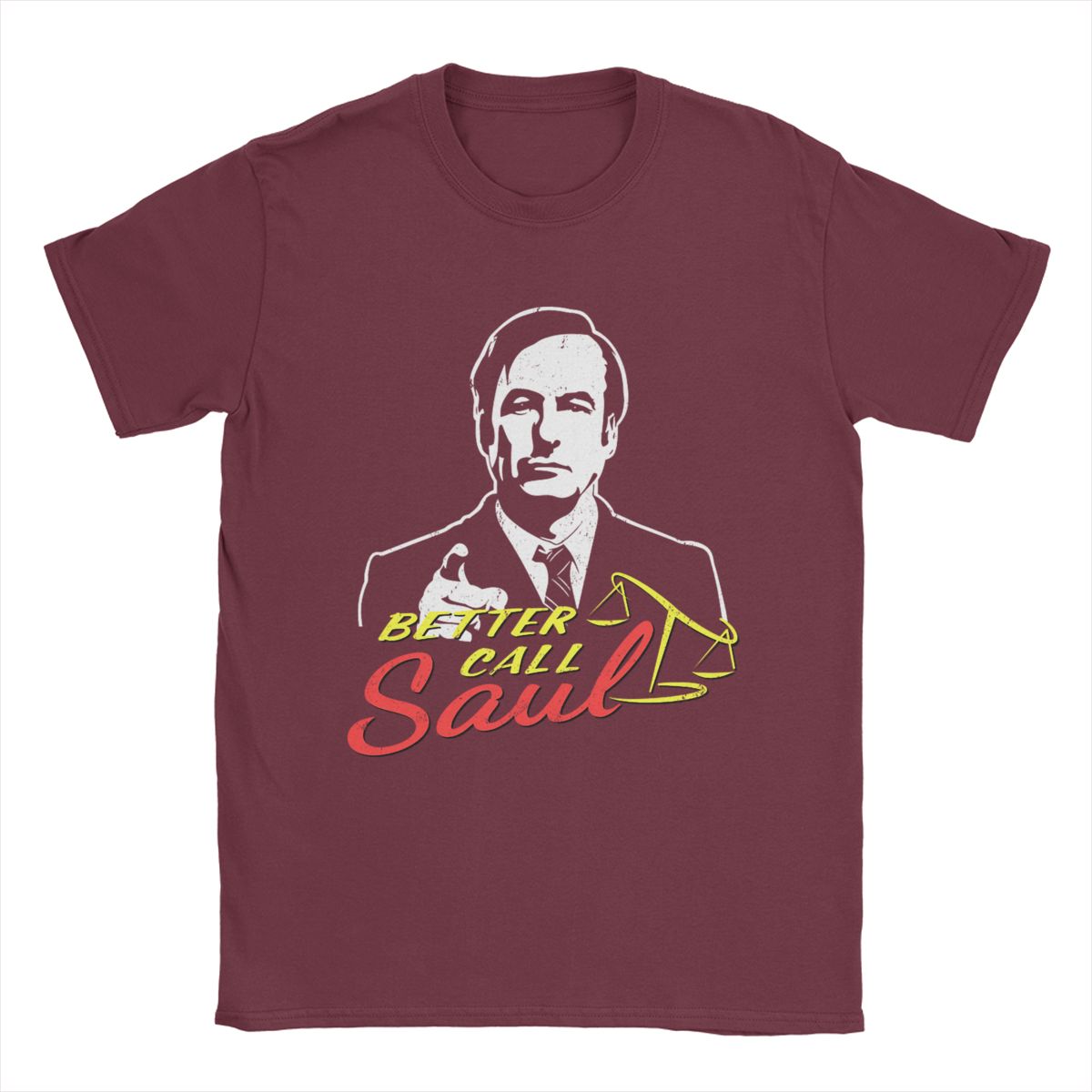 Comfortable season Vintage Better Call Saul T-Shirt for Men Crewneck 100% Cotton T Shirts Short Sleeve Tees Party Clothing L bordeaux
