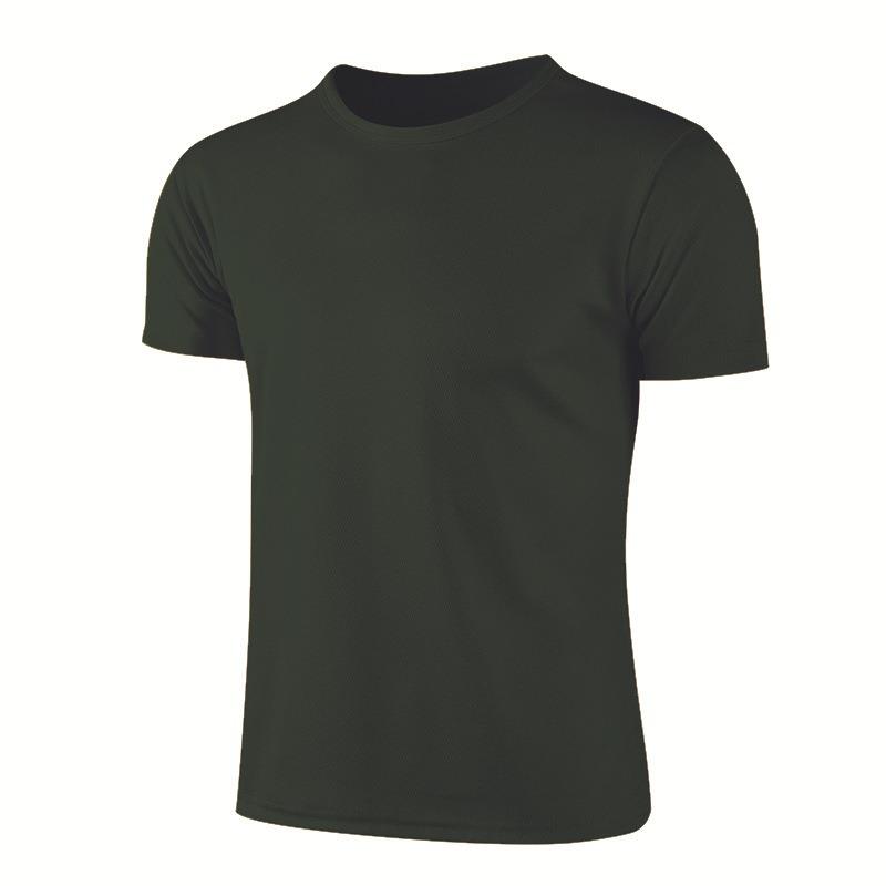 Lucky Black Cat Zomer T-shirt met ronde hals Sneldrogende kleding Werkkleding T-shirt met korte mouwen 4XL donkergroene kleur