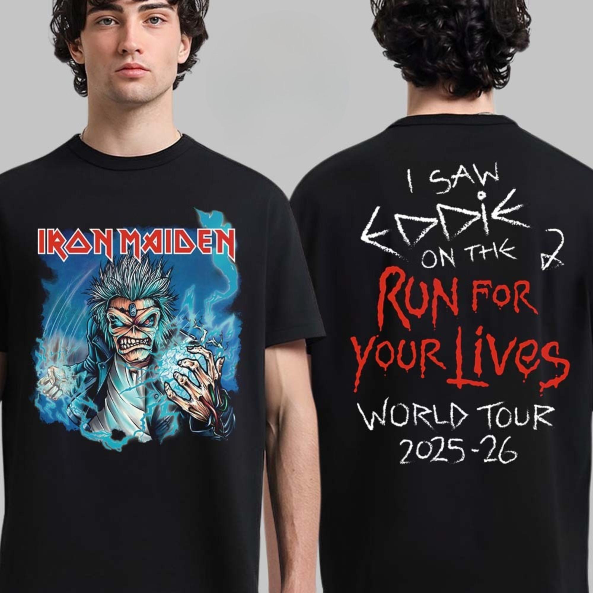 ZheXiong TEE Men T-shirts Iron Maiden Run for Your Lives World Tour 2025 Arnhem Netherland Dutch Exclusive Merch Tee At Gelredome T-Shirt 4XL