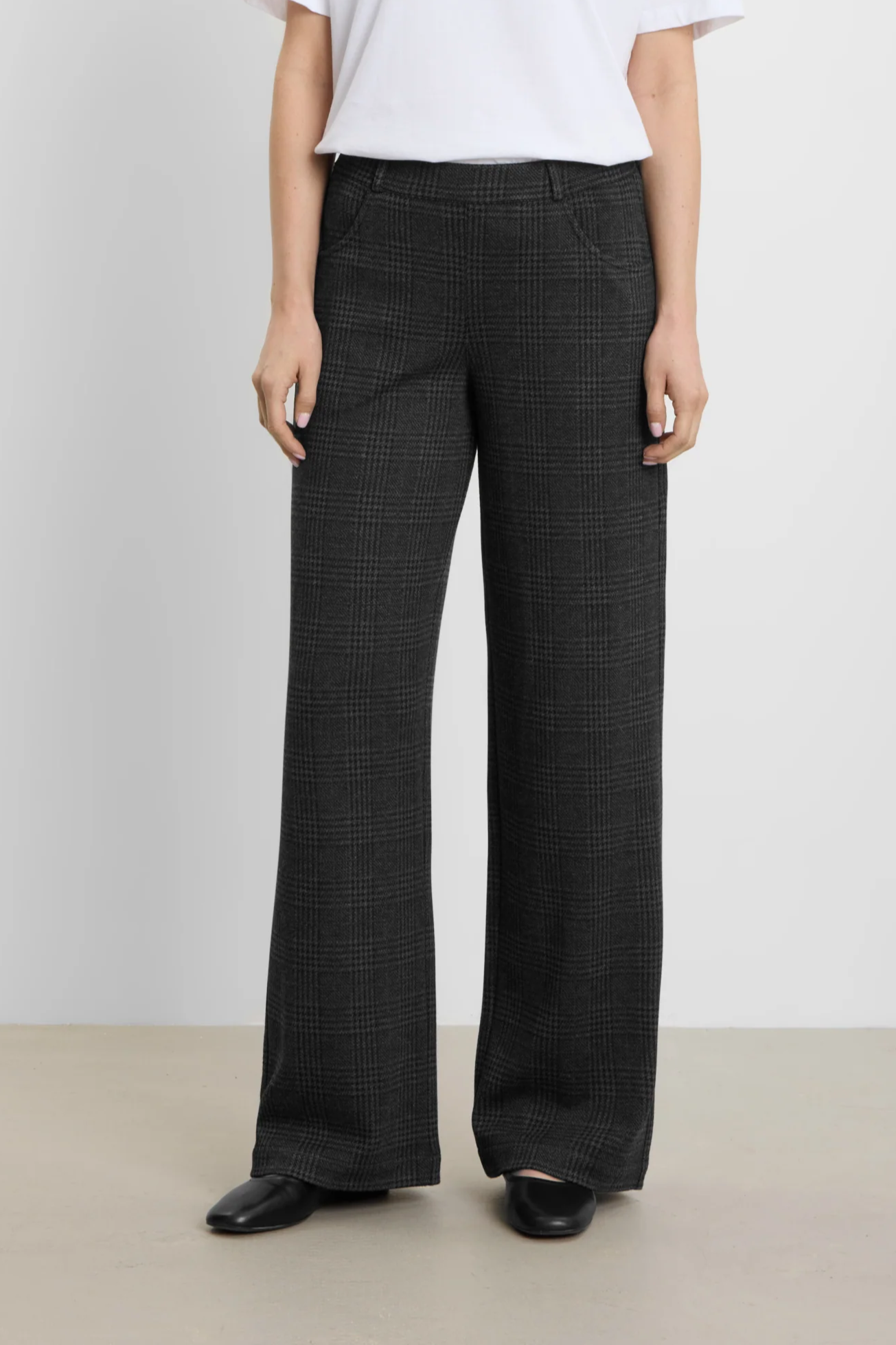 LAURIE Damen vegan Hose Loose Donna Anthrazit Karo