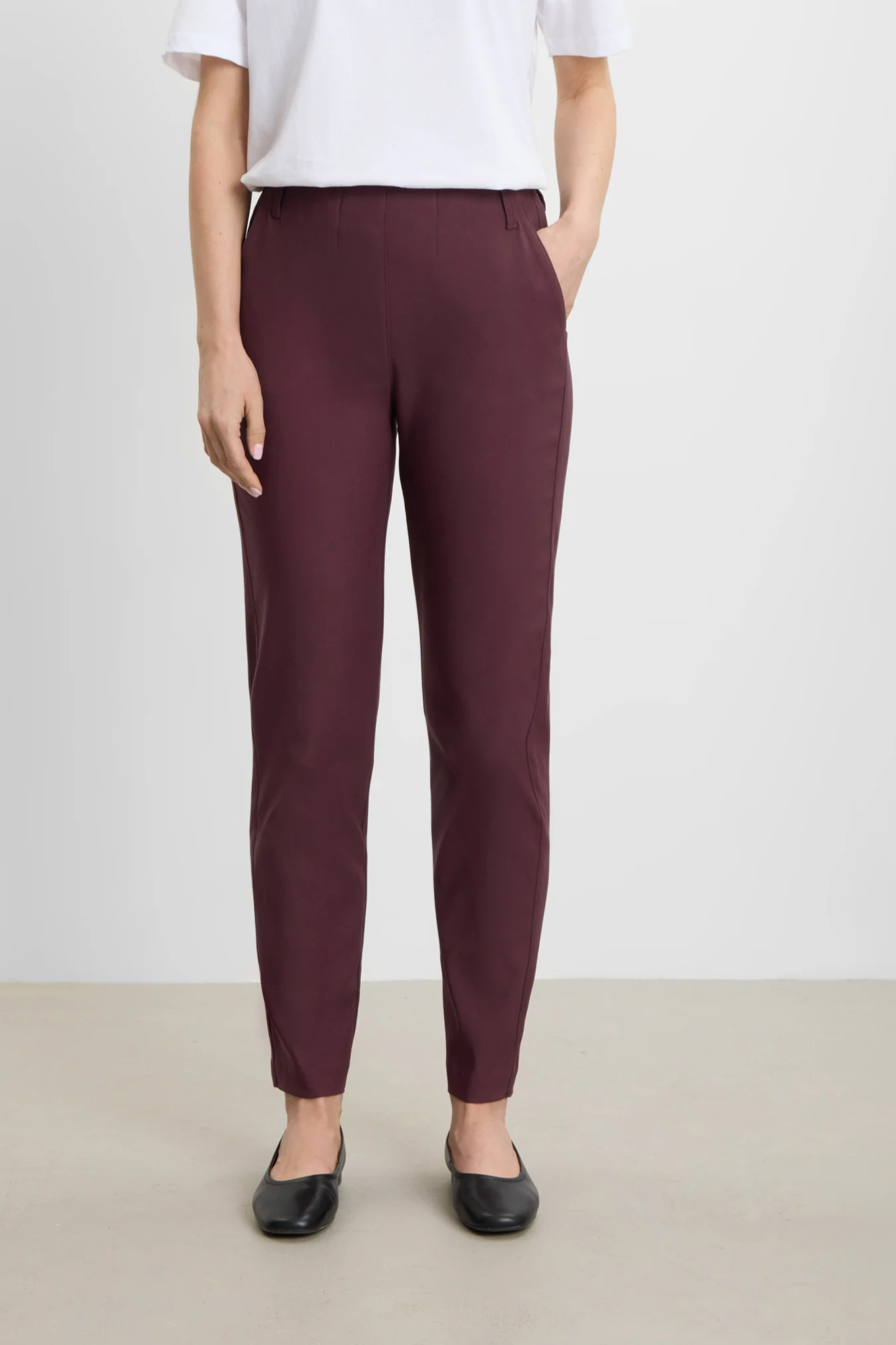 LAURIE Damen vegan Hose Taylor Regular Kurze LÃ¤nge Feige Lila