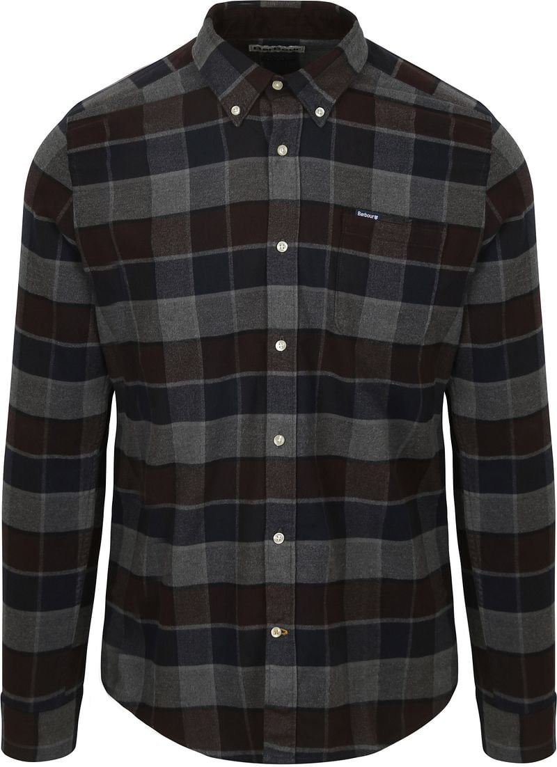 Barbour Valley Overhemd Ruit Antraciet Bruin