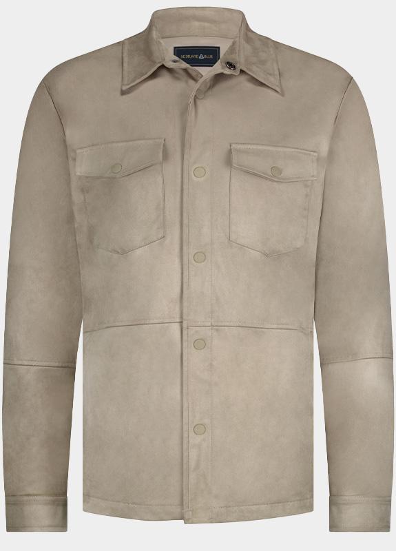 Bos Bright Blue Scotland blue overshirt riley passetta shirtjacket spe25314ri46sb/820 sand