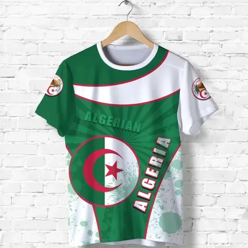 ETST 07 Algerije 3D T-shirt Korte Mouwen Casual Sport Los T-shirt Vlag Print Hoge Kwaliteit T-shirt Zomer Ronde Hals Mannen Dames Tops XL