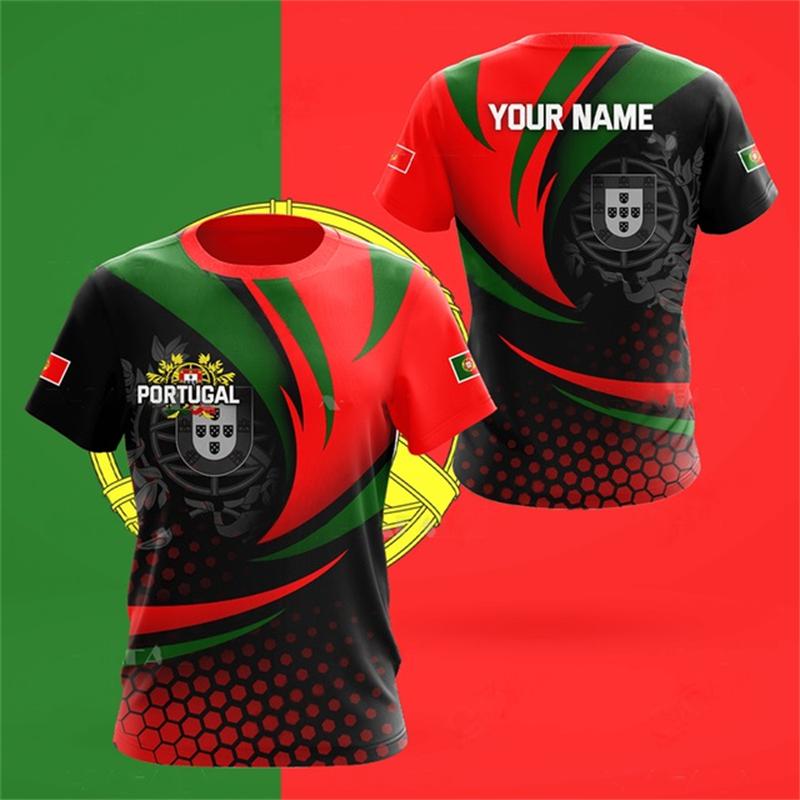 Bobby 2 Portugal Nationaal Vlag Embleem T-shirt Voor Heren Portugese Grafische Tops T-shirts 3D Camouflage Print T-shirt Korte Mouwen L