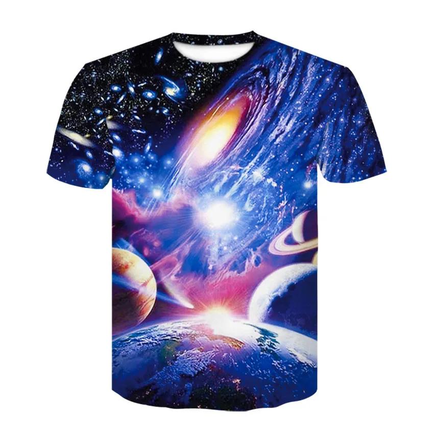 Baibao QIQI Zomer Nieuwe Heren Fun Galaxy Space T-shirt Fantasy Harajuku Street Ronde Hals Top Casual Mode 3D Print Korte Mouw Kleding XL
