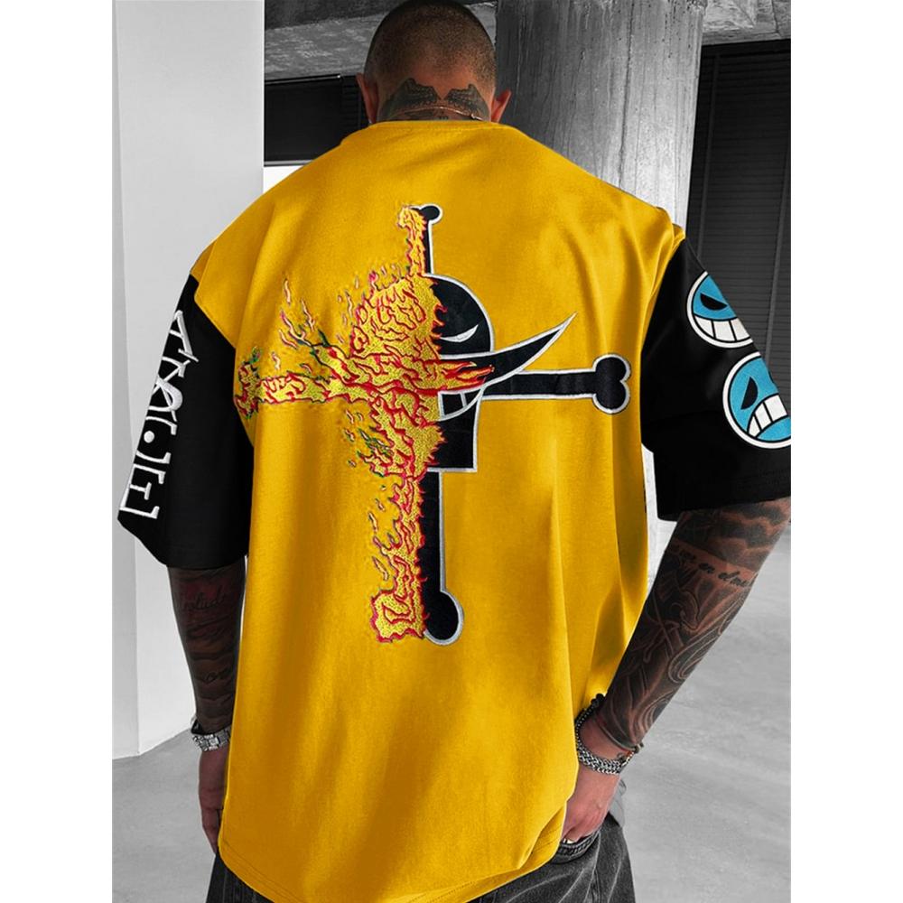 Xr 01 Zomer Anime High Street Oversize T-shirt 3d Print Heren T-shirt Hip Pop Korte Mouw Retro Street T-shirt Voor Heren M