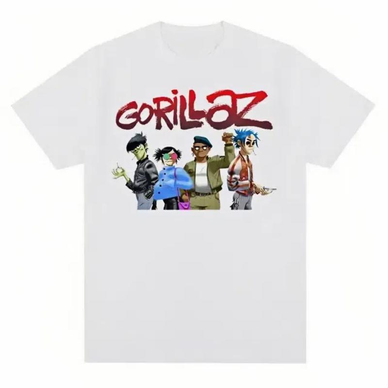 WE BELIEVE Muziekband Gorillazs Punk Rock Print T-shirt 90s Casual Fashion Korte Mouw Plus Size T-shirt Unisex M