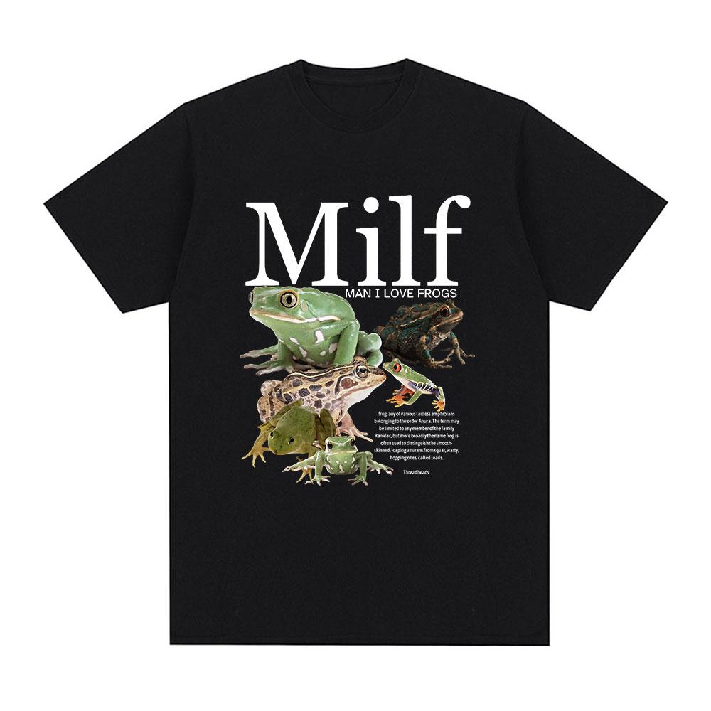 Comfortable season Ik Hou van Kikkers T-shirt Grappige Kikker Amfibie Liefhebbers Vintage Unisex T-shirts Vrije Tijd Heren Katoen Oversized Korte Mouw Unisex Tops L