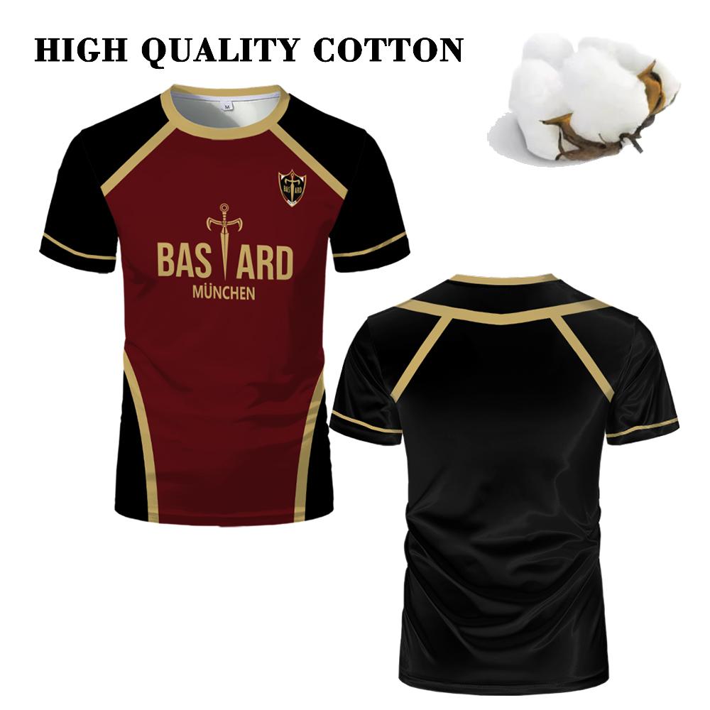 Haijian02 High Quality Cotton Blue Lock Jersey Bastard Munich Japanese Anime Cosplay Tops ISAGI KAISER Men's T-shirts Children's Clothing M