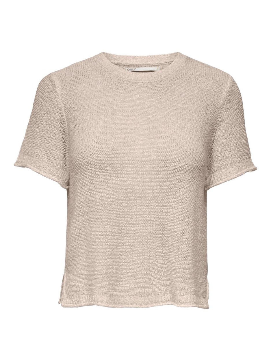 Jacqueline de Yong Jdymarina ls v-neck pullover knt beige