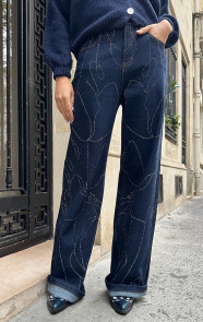 The Musthaves Sparkle Detailed Jeans Dark Denim