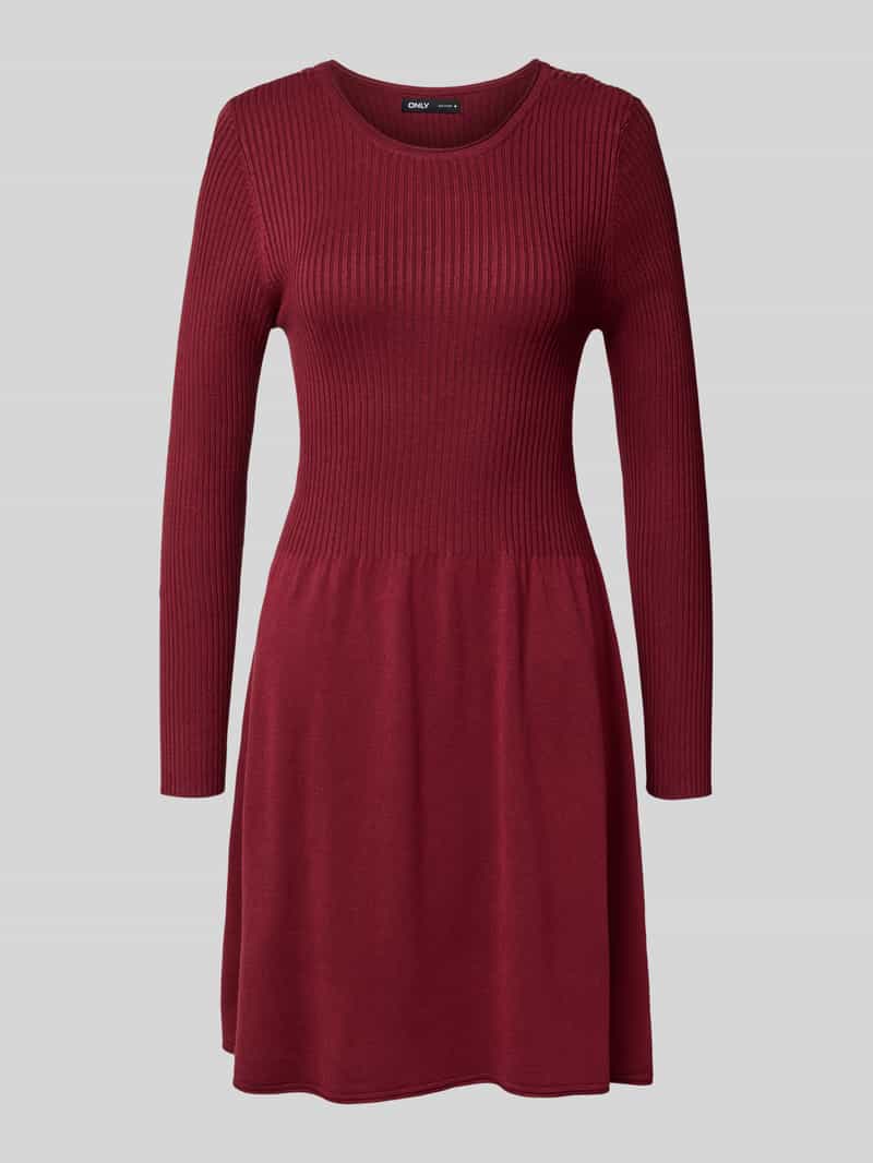 Only Gebreide jurk ONLALMA L/S O-NECK DRESS KNT NOOS