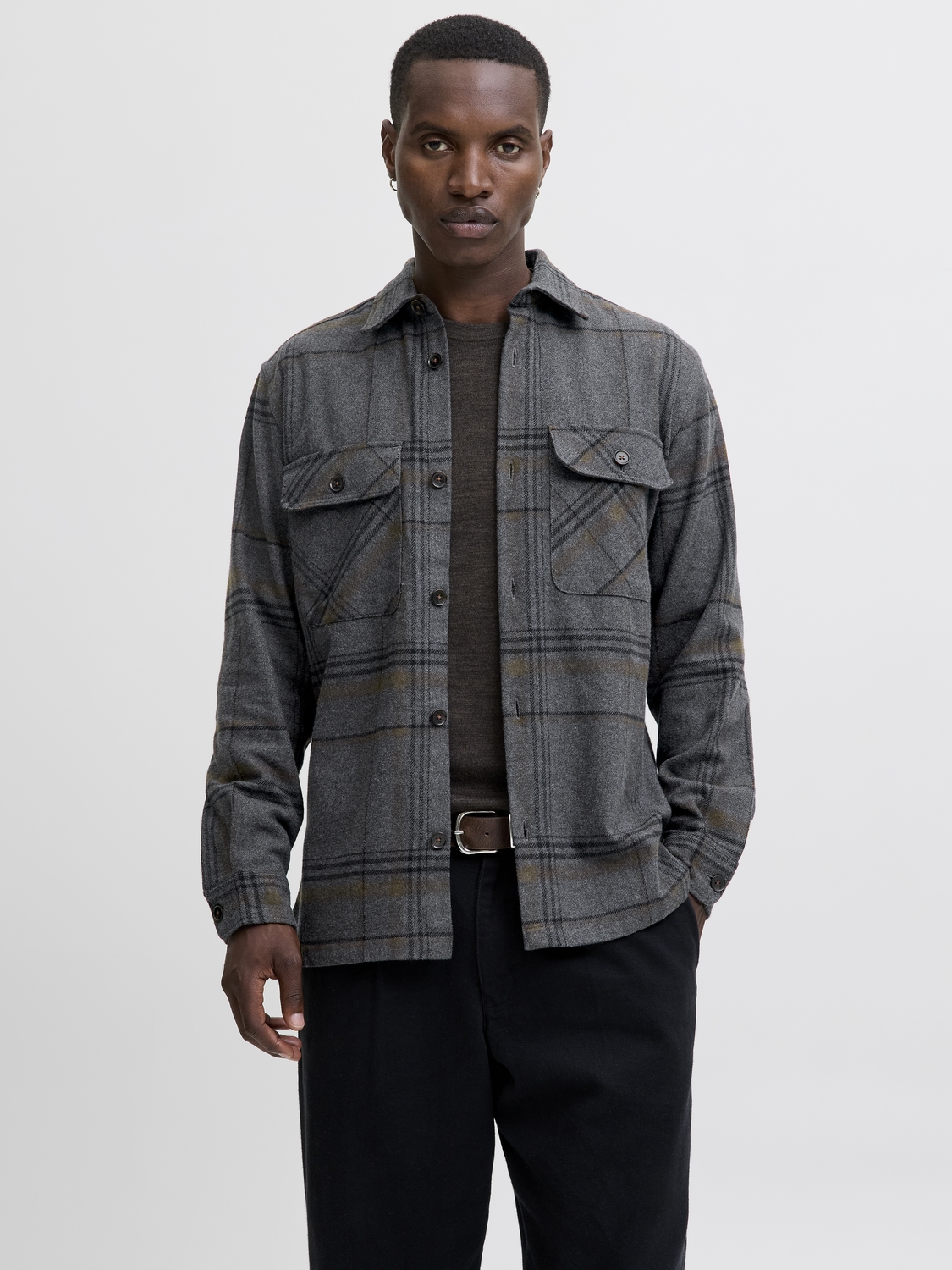 Jack & Jones Overhemd met lange mouwen JPRRAYLE MELANGE CHECK L/S OVERSHIRT SN