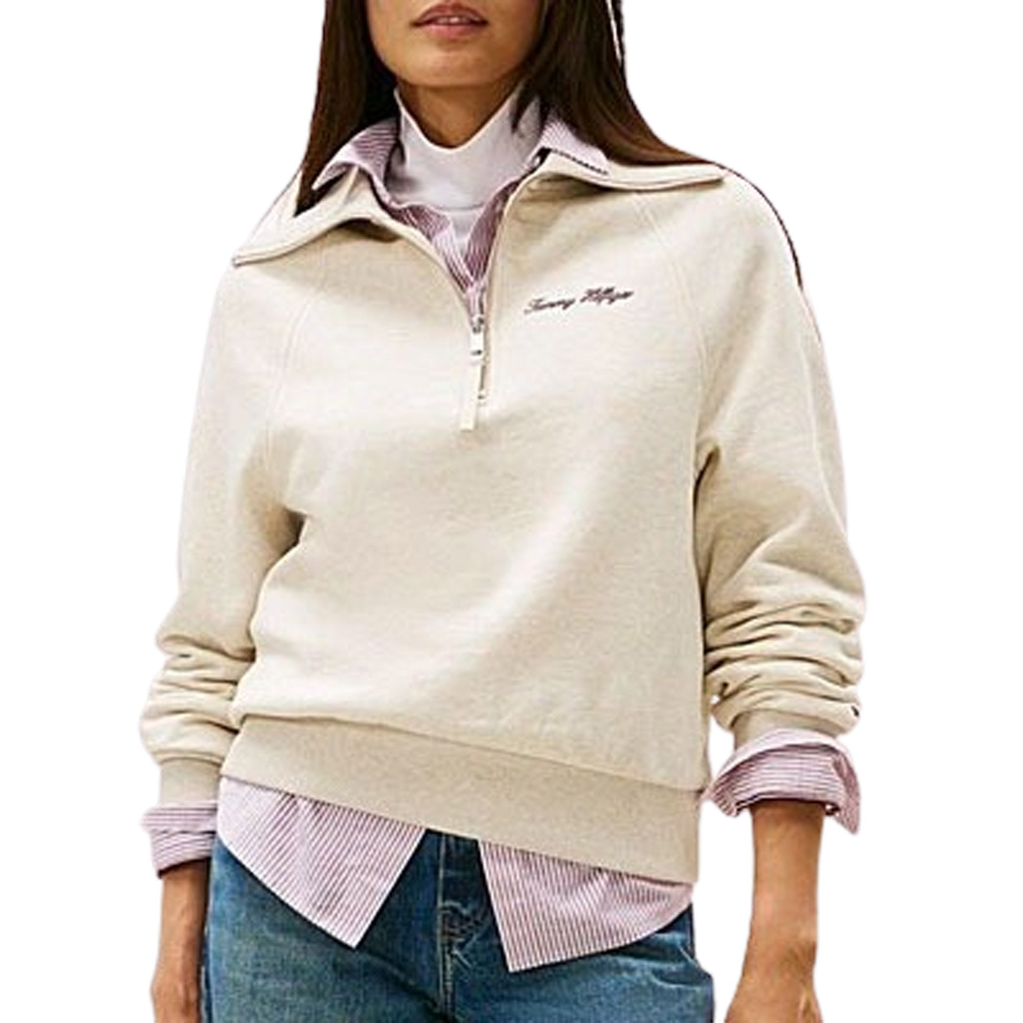 Tommy Hilfiger Sweatshirt CLASSIC SCRIPT FLEECE HALF-ZIP
